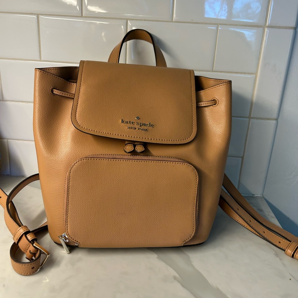 Kate Spade Camel Leather Backpack